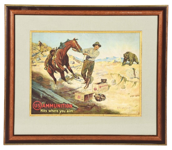 US AMMUNITION ADVERTISING SIGN.