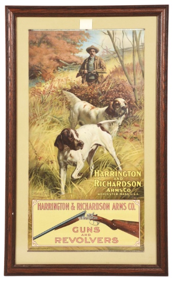 HARRINGTON AND RICHARDSON FIREARMS ADVERTISING SIGN.