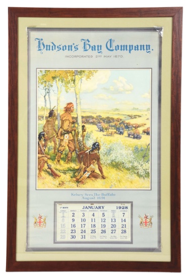 HUDSON'S BAY COMPANY ADVERTISING SIGN.