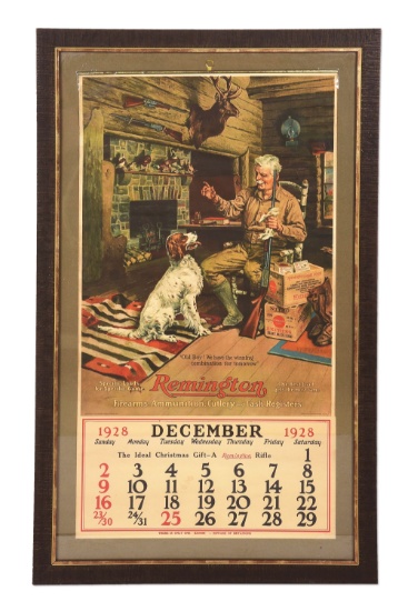 REMINGTON CALENDAR ADVERTISING SIGN.
