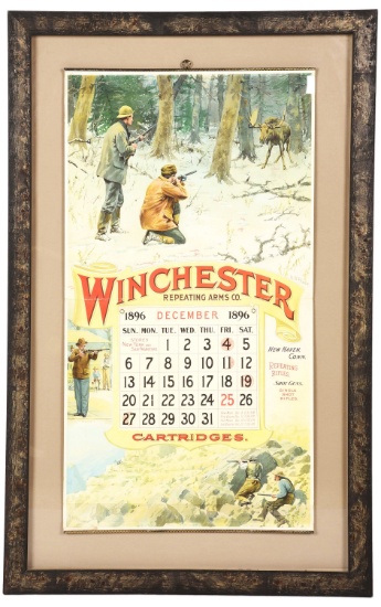 THE FINISHING SHOT WINCHESTER CALENDAR ADVERTISING SIGN.