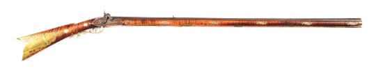 (A) PERCUSSION KENTUCKY RIFLE SIGNED "J. THOMAS".