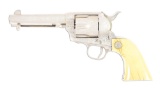 (A) NICKEL PLATED AND ENGRAVED COLT SINGLE ACTION ARMY REVOLVER.