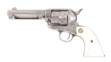 (C) FACTORY ENGRAVED AND SILVER PLATED COLT SINGLE ACTION ARMY IN .45 COLT.