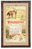 GREAT EARLY WINCHESTER CALENDAR ADVERTISING SIGN.