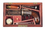 (A) F. PARRY AND GOFF & CO SIGNED PEPPERBOX WITH CASE, ACCESSORIES, AND IN EXCEPTIONAL CONDITION.