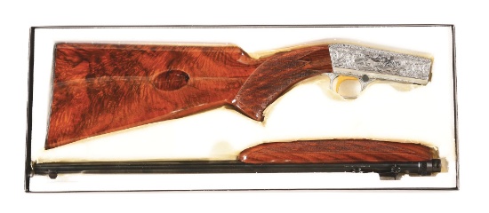 (M) BROWNING SA-22 GRADE III SEMI-AUTOMATIC RIFLE ENGRAVED BY LEGIEERS WITH BOX.