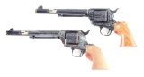 (M) PAIR OF SPECIAL ORDER LKE NEW COLT SINGLE ACTION ARMY REVOLVERS ENGRAVED BY MASTER ENGRAVER BEN