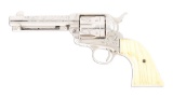 (C) ATTRACTIVE CUSTOM ENGRAVED & NICKEL PLATED COLT SINGLE ACTION ARMY REVOLVER (1901).