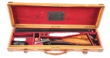 (C) CASED HENRY ATKIN BEST 12 BORE SIDE BY SIDE SHOTGUN.