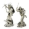 LOT OF 2: PEWTER SCULPTURES APACHE RAIDER AND CHEYENNE BRAVE