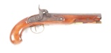 (A) AMERICAN STOCKED PERCUSSION PISTOL, CONVERTED FROM FLINTLOCK.