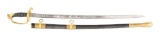 US CIVIL WAR AMES M1850 FOOT OFFICER’S SWORD WITH METAL SCABBARD.