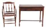 INDIAN WARS ERA CLERICAL DESK WITH FOLDING CAMP CHAIR