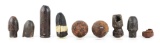 LOT OF 9: CIVIL WAR PROJECTILES RECOVERED FROM BATTLEFIELDS.