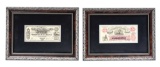 LOT OF 2: FRAMED PIECES OF CONFEDERATE CURRENCY.