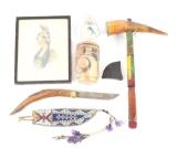 LOT OF 6: NATIVE AMERICAN ITEMS.