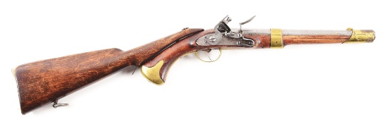 (A) SWEDISH M1807 FLINTLOCK PISTOL WITH STOCK.