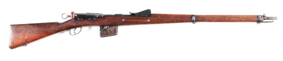 (A) SWISS SCHMIDT-RUBIN MODEL 1889 BOLT ACTION RIFLE.