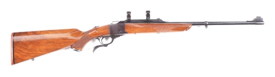 (C) RUGER NO 1 SINGLE SHOT RIFLE WITH BOX.