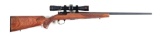 (M) BROWNING T-BOLT .22 MAGNUM STRAIGHT PULL RIFLE WITH SCOPE AND BOX.