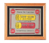 FRAMED UMC CLUB SHOTGUN SHELL COUNTERTOP FELT ADVERTISEMENT.