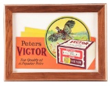 FRAMED PETERS CARTRIDGE COMPANY VICTOR ADVERTISEMENT