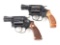 (C) LOT OF 2: TWO S&W MODEL 36 38 CHIEF SPECIAL SPECIAL DOUBLE ACTION REVOLVERS .38 SPECIAL
