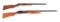 (M+C) LOT OF 2: MARLIN 39A LEVER ACTION RIFLE AND ITHACA 51 12 GAUGE SEMI AUTOMATIC SHOTGUN.
