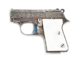 (C) FACTORY ENGRAVED & SILVER PLATED ASTRA CUB .22 SHORT SEMI-AUTOMATIC PISTOL.