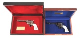 (M) LOT OF 2: COLT AND UBERTI HOPALONG CASSIDY TRIBUTE SINGLE ACTION REVOLVERS IN PRESENTATION CASES