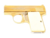 (C) GOLD PLATED BROWNING BABY SEMI AUTOMATIC POCKET PISTOL.