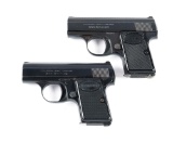 (C) LOT OF 2: PAIR OF BROWNING BABY .25 ACP SEMI-AUTOMATIC POCKET PISTOLS WITH BOXES.