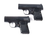 (C) LOT OF 2: PAIR OF FN/BROWNING BABY .25 ACP SEMI-AUTOMATIC PISTOLS.