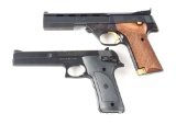 (M) LOT OF 2: SMITH & WESSON MODEL 422 AND HIGH STANDARD VICTOR SEMI AUTOMATIC PISTOLS.