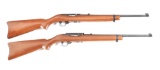 (M) LOT OF 2: RUGER 10/22 CARBINE SEMI AUTOMATIC RIFLES