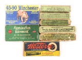 LOT OF 8: VARIOUS VINTAGE BOXES OF RIFLE AMMO