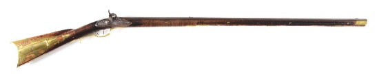 (A) PERCUSSION KENTUCKY RIFLE SIGNED JOHN FLEEGER.