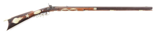 (A) FINELY DECORATED NORTH CAROLINA PERCUSSION KENTUCKY RIFLE MADE FOR AND INSCRIBED TO E.J. PARRISH
