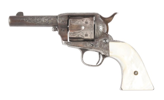 (A) ENGRAVED COLT SHERIFF'S MODEL SINGLE ACTION REVOLVER.