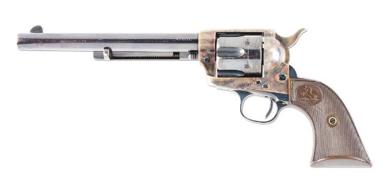(A) ANTIQUE CIVILIAN MODEL COLT SINGLE ACTION ARMY REVOLVER WITH U.S. ORDNANCE INSPECTED RAC MARKED