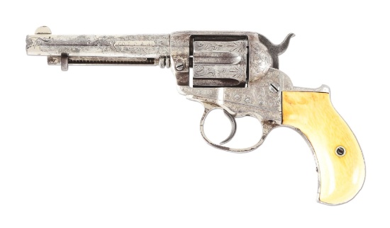 (A) ENGRAVED COLT 1877DA THUNDERER DOUBLE ACTION REVOLVER.