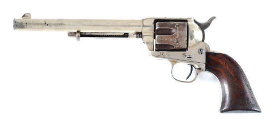 (A) INTERESTING NICKEL PLATED NETTLETON INSPECTED COLT SINGLE ACTION ARMY REVOLVER.