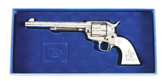 (M) HOWARD DOVE MASTERPIECE, PANEL SCENE ENGRAVED COLT SINGLE ACTION ARMY REVOLVER