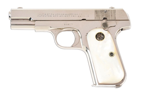 (C) ATTRACTIVE COLT 1908 POCKET HAMMERLESS .380 ACP SEMI-AUTOMATIC PISTOL (1928).