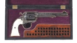(C) CUSTOM ENGRAVED COLT BISLEY MODEL SINGLE ACTION ARMY REVOLVER IN FITTED CASE.