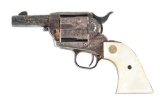 (C) ENRAVED COLT SHERIFF'S MODEL SINGLE ACTION ARMY REVOLVER.