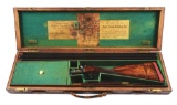 (C) WESTLEY RICHARDS 12 GAUGE DROPLOCK SIDE BY SIDE SHOTGUN, CASED.