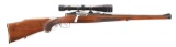 (C) CARVED MANNLICHER SCHOENAUER MCA BOLT ACTION RIFLE.