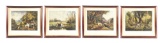 VERY SCARCE COMPLETE SET OF FOUR WILLIAM MARDEN'S 1857 AMERICAN FIELD SPORTS HAND COLORED LITHOGRAPH